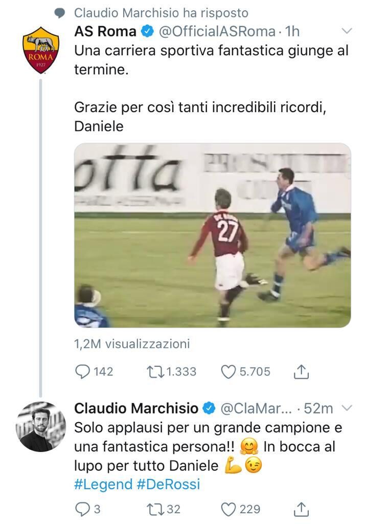 Marchisio elogia De Rossi: «Campione e fantastica persona» 39 WhatsApp Image 2020 01 07 at 10.52.10