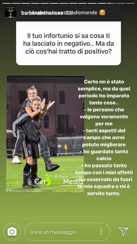 Bonansea racconta: «Dal periodo dell'infortunio ho imparato tanto» 39 bonansea infortunio