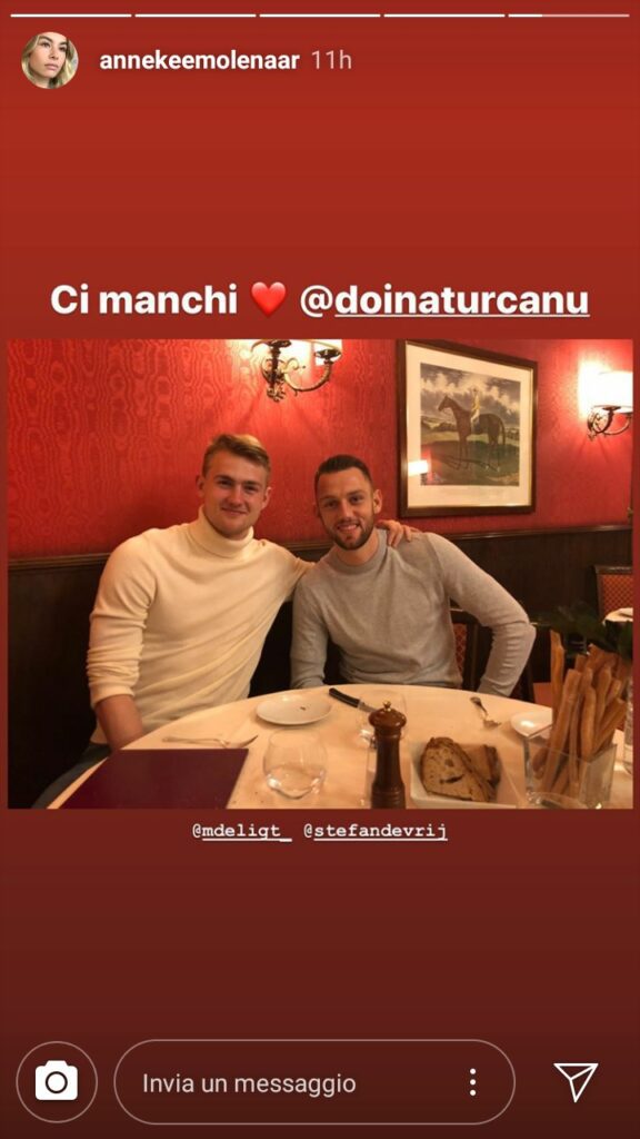 De Ligt a cena con un interista: lo scatto di AnneKee - FOTO 39 de ligt instagram