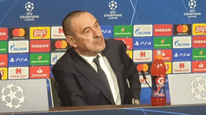 Conferenza stampa Sarri: «Partita pericolosa, servirà una prestazione di livello» 36 sarri lione juve conferenza stampa champions