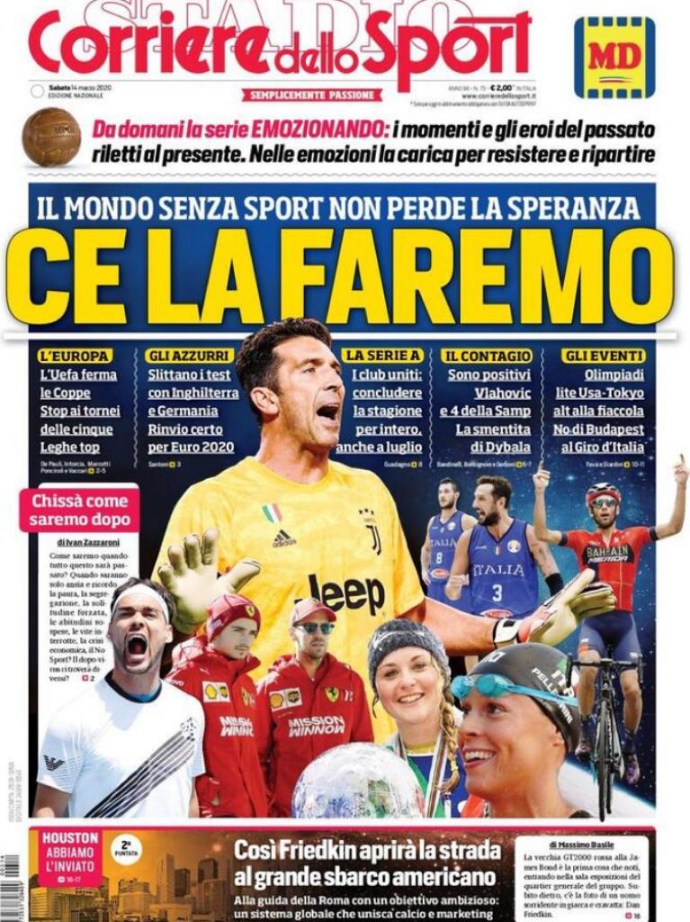 Rassegna stampa Juve: le prime pagine dei quotidiani sportivi - 14 marzo 2020 44 corriere 15