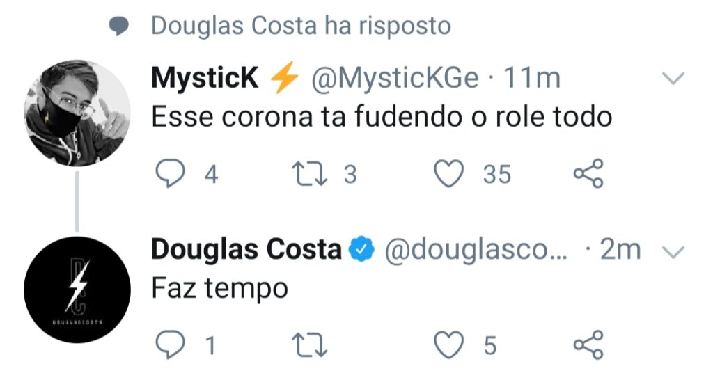 Emergenza Coronavirus: Douglas Costa risponde così ad un tifoso - FOTO 39 douglas costa