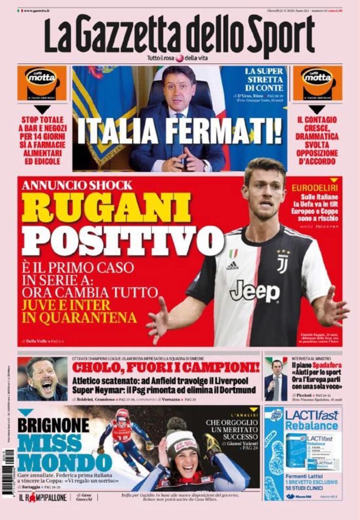 Rassegna stampa Juve: le prime pagine dei quotidiani sportivi - 12 marzo 2020 43 gazzetta 14