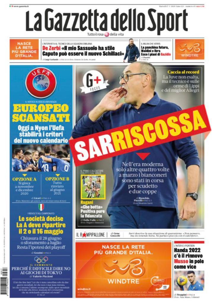 Rassegna stampa Juve: le prime pagine dei quotidiani sportivi - 17 marzo 2020 45 gazzetta 21