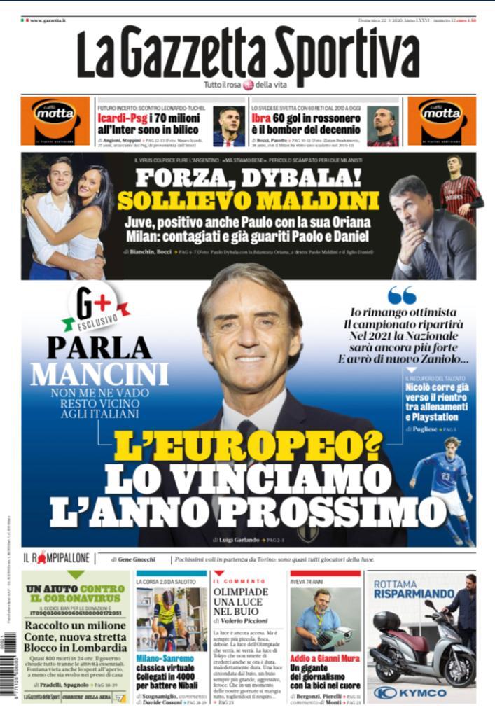 Rassegna stampa Juve: le prime pagine dei quotidiani sportivi - 22 marzo 2020 43 gazzetta 29