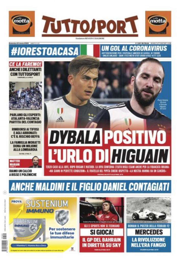 Rassegna stampa Juve: le prime pagine dei quotidiani sportivi - 22 marzo 2020 45 tuttosport 27