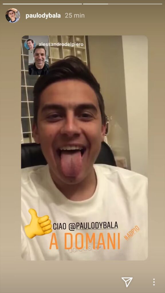 Dybala e Del Piero, linguaccia e appuntamento: «A domani» - FOTO 39 Dybala Del Piero