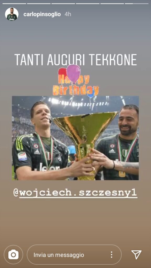Pinsoglio a Szczesny: «Tanti auguri Tekkone» - FOTO 39 WhatsApp Image 2020 04 18 at 17.37.50