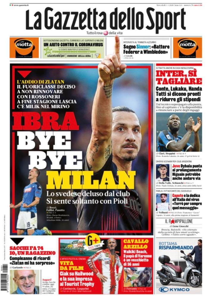 Rassegna stampa Juve: le prime pagine dei quotidiani sportivi - 1 aprile 2020 43 gazzetta