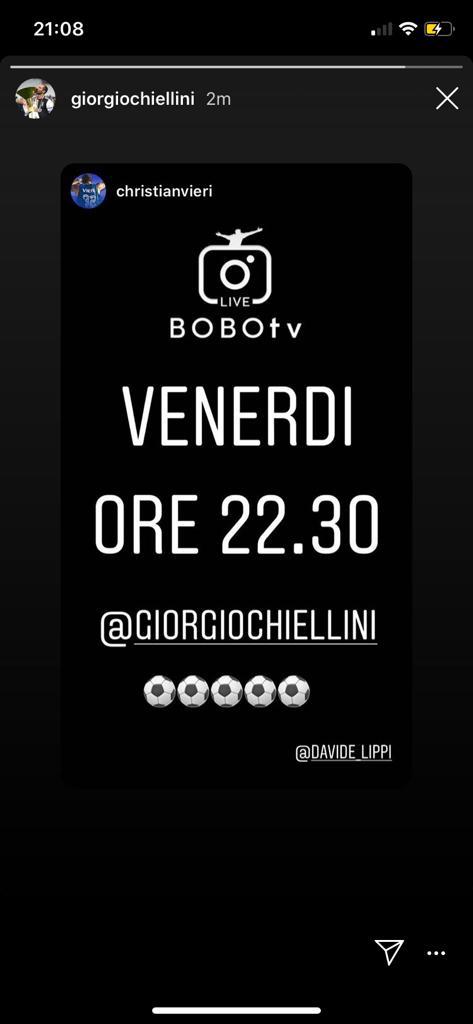 Chiellini e Vieri in diretta Instagram: l'appuntamento venerdì sera 39 Chiellini Vieri