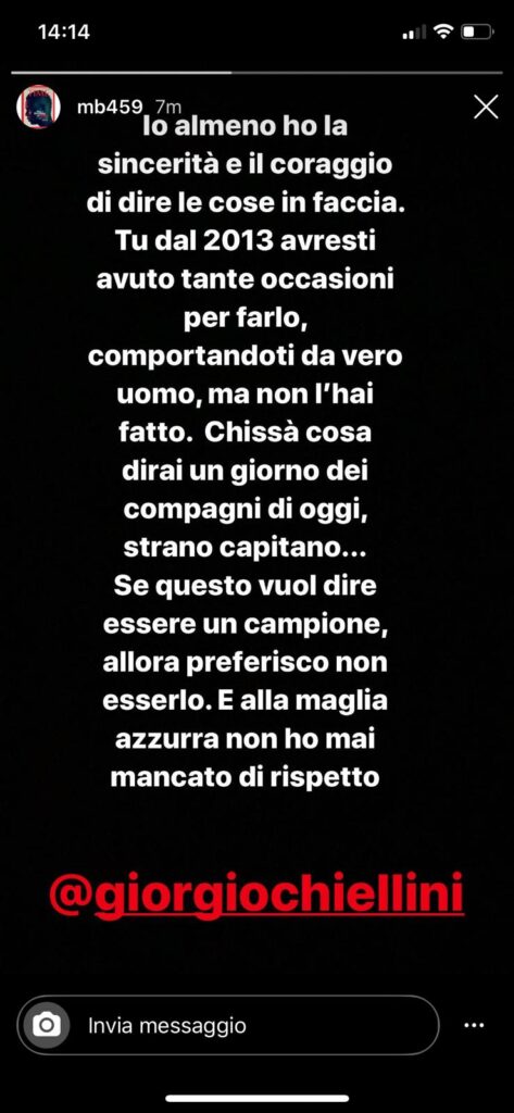 Balotelli risponde a Chiellini: «Potevi comportarti da uomo e non l'hai fatto» 39 WhatsApp Image 2020 05 09 at 14.17.06