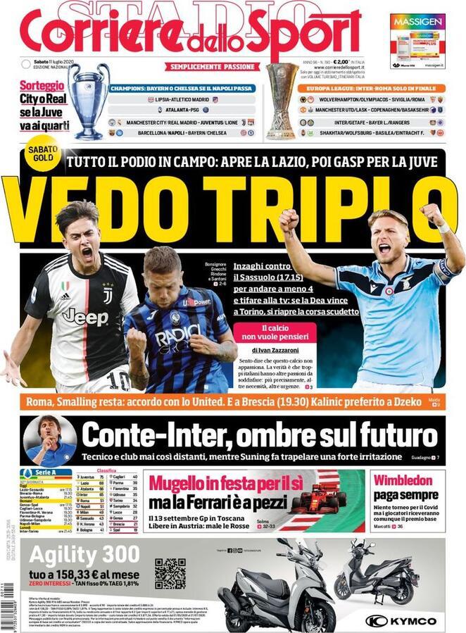 Rassegna stampa Juve: le prime pagine dei quotidiani sportivi - 11 luglio 2020 43 corriere 11