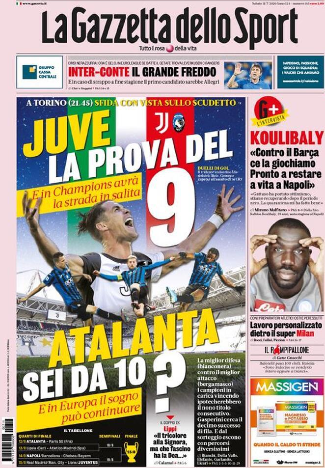Rassegna stampa Juve: le prime pagine dei quotidiani sportivi - 11 luglio 2020 44 gazzetta 12