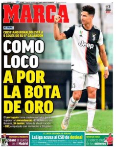 Prima pagina Marca su Ronaldo: «Loco per la Scarpa d'Oro» - FOTO 39 marca ronaldo scarpa oro
