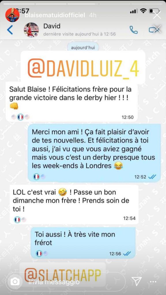 David Luiz scrive a Matuidi: «Complimenti fratello per la vittoria nel derby» 39 matuidi david luiz