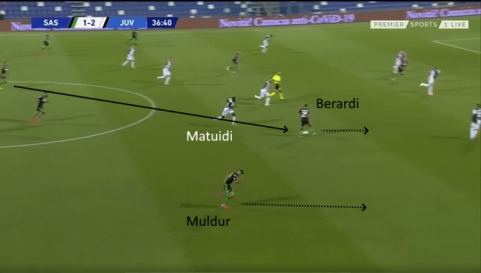 LAVAGNA TATTICA - La Juve non riesce a pressare il Sassuolo 53 sassuolo juve berardi tra le linee