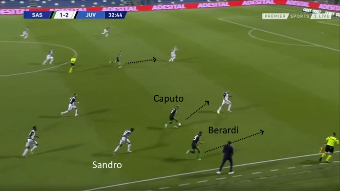 LAVAGNA TATTICA - Le difficoltà di Chiellini e Alex Sandro 41 sassuolo jvue berardi su sandro