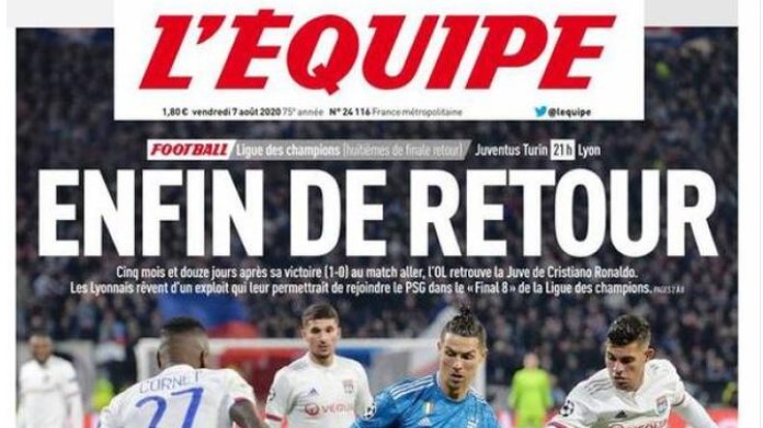 Juve Lione vista da L'Equipe: la prima pagina del quotidiano francese - FOTO 38 Equipe