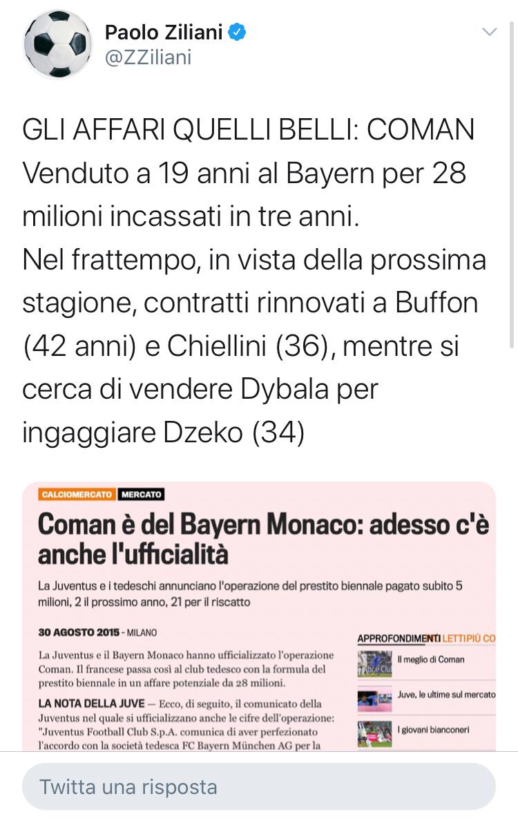 Ziliani attacca la Juve: «Vendono Coman e rinnovano Buffon e Chiellini» 39 WhatsApp Image 2020 08 24 at 18.57.16