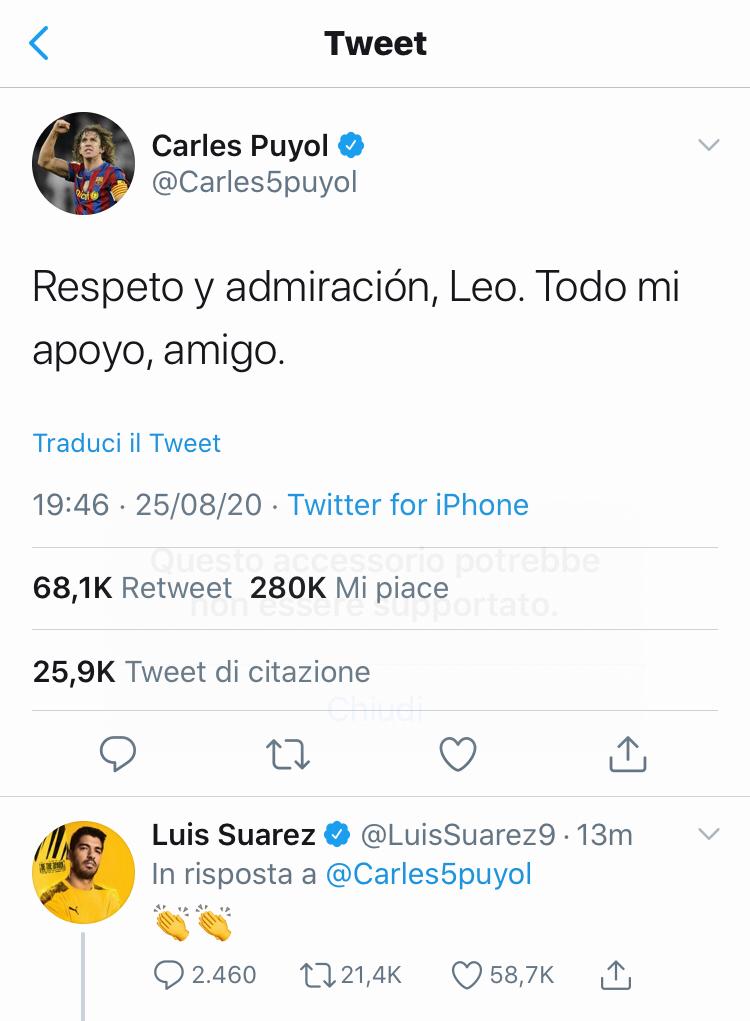 Messi lascia il Barcellona: Puyol e Suarez sono dalla sua parte - FOTO 39 WhatsApp Image 2020 08 25 at 20.43.34