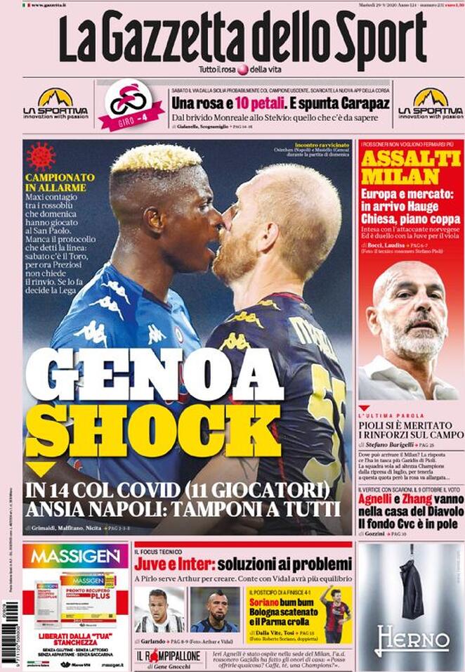 Rassegna stampa Juve: prime pagine quotidiani sportivi - 29 settembre 2020 44 la gazzetta dello sport 2020 09 29 5f72693c2c7b1