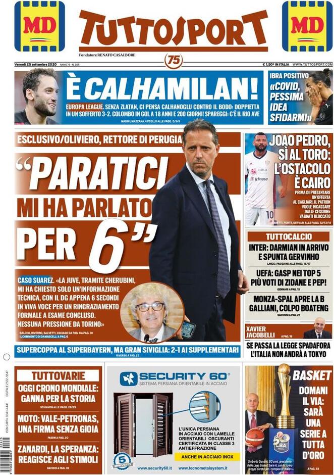 Rassegna stampa Juve: prime pagine quotidiani sportivi - 25 settembre 2020 43 tuttosport 2020 09 25 5f6d2b2f11910