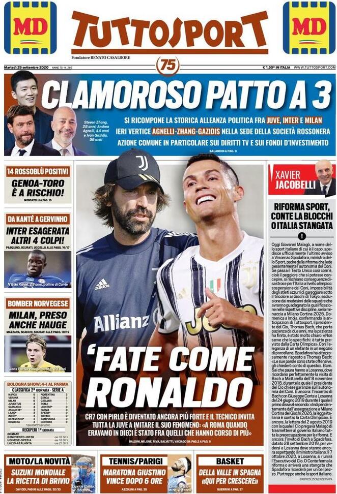 Rassegna stampa Juve: prime pagine quotidiani sportivi - 29 settembre 2020 43 tuttosport 2020 09 29 5f725fb71288d
