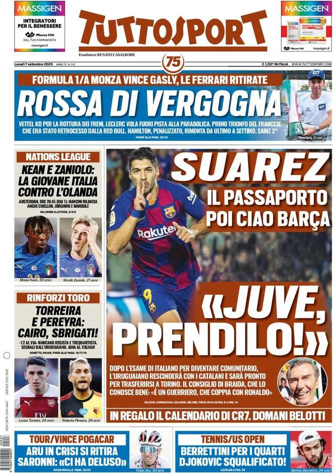 Rassegna stampa Juve: prime pagine quotidiani sportivi - 7 settembre 2020 43 tuttosport 4