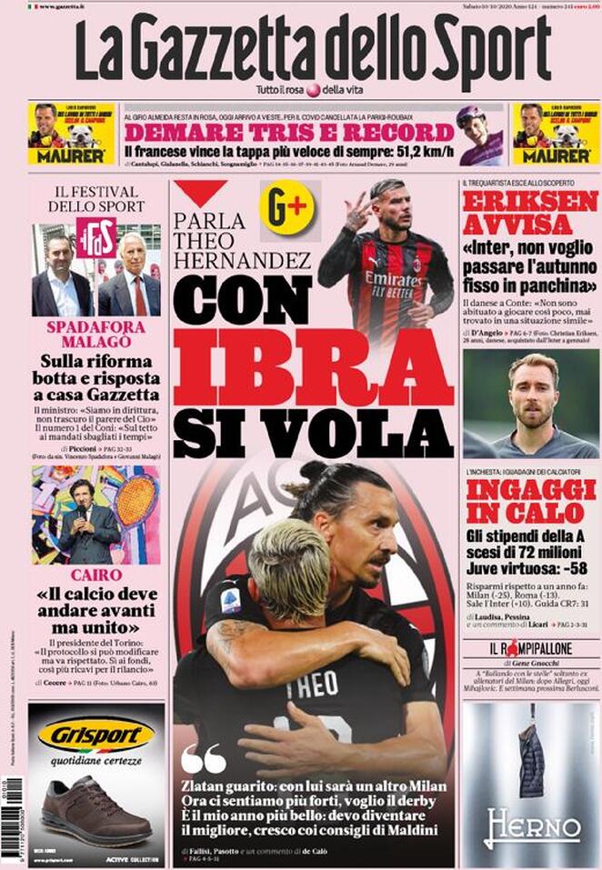 Rassegna stampa Juve: prime pagine quotidiani sportivi - 10 ottobre 2020 44 gazzetta 2