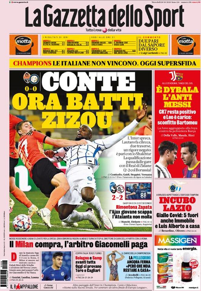 Rassegna stampa Juve: prime pagine quotidiani sportivi - 28 ottobre 2020 44 gazzetta 8