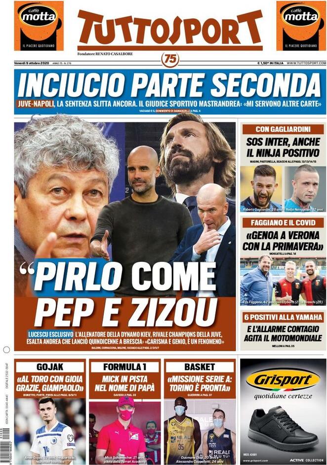 Rassegna stampa Juve: prime pagine quotidiani sportivi - 9 ottobre 2020 43 tuttosport 2020 10 09 5f7f90fbba146