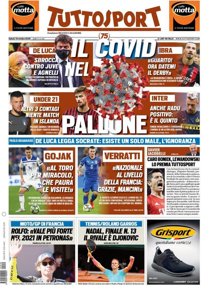 Rassegna stampa Juve: prime pagine quotidiani sportivi - 10 ottobre 2020 43 tuttosport 4