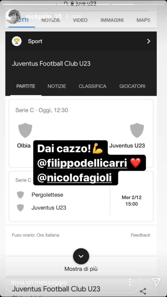 Pirlo Jr carica la Juventus U23: messaggio per Fagioli e Delli Carri 39 WhatsApp Image 2020 11 29 at 12.07.29