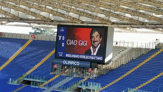 Lazio-Juve, il saluto a Gigi Proietti sui maxi schermi dell'Olimpico - FOTO 36 gigi proietti lazio juve