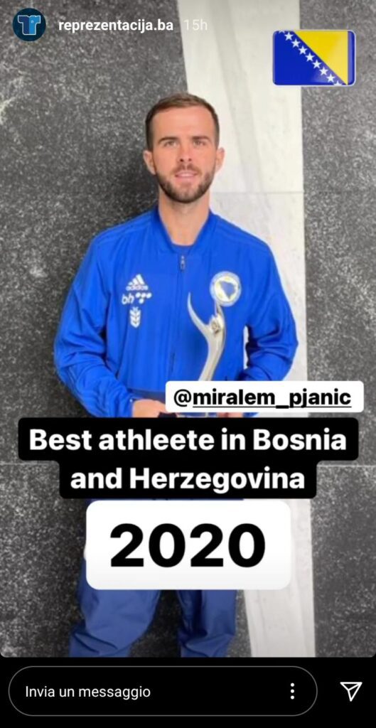 L'ex Juve Pjanic miglior atleta in Bosnia ed Erzegovina del 2020 - FOTO 39 WhatsApp Image 2020 12 15 at 12.27.59