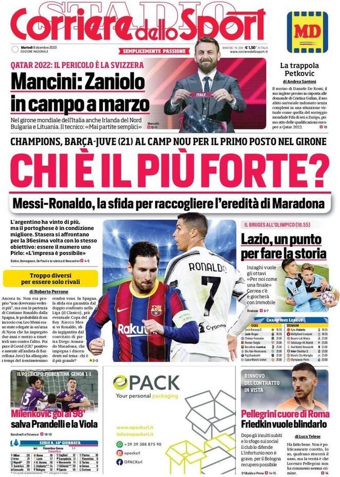 Rassegna stampa Juve: prime pagine quotidiani sportivi - 8 dicembre 2020 44 cds 2
