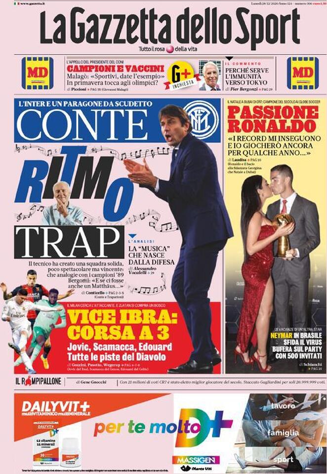Rassegna stampa Juve: prime pagine quotidiani sportivi - 28 dicembre 2020 44 gazzetta 8