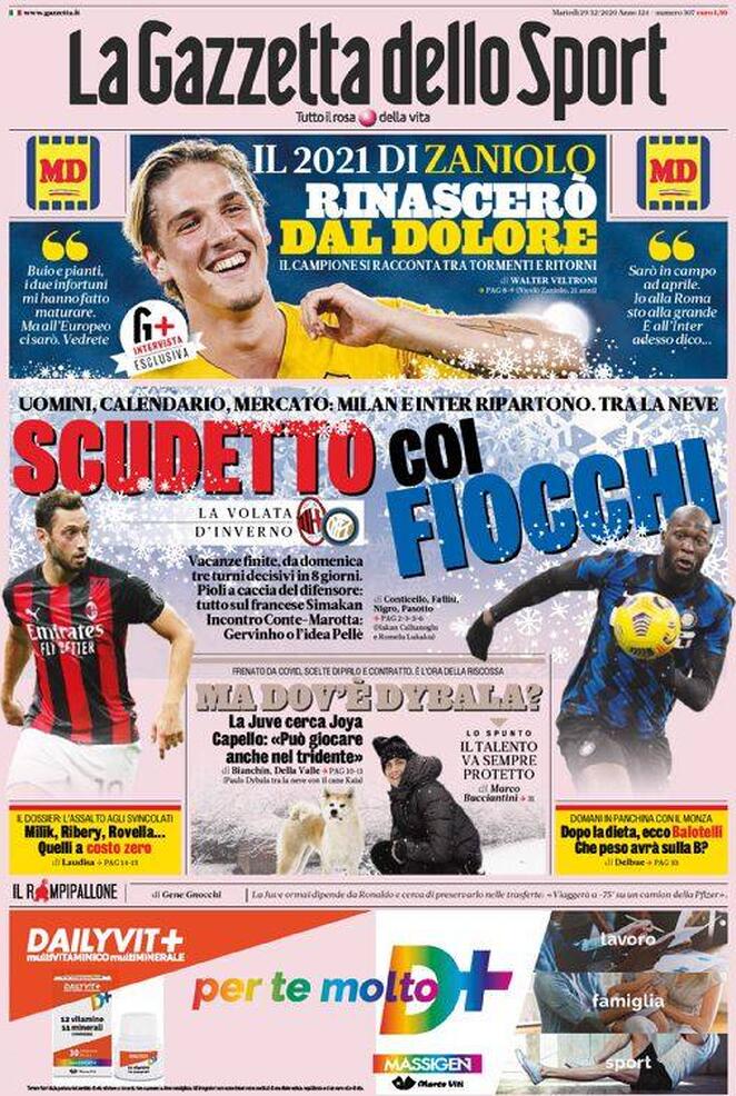 Rassegna stampa Juve: prime pagine quotidiani sportivi - 29 dicembre 2020 44 gazzetta 9