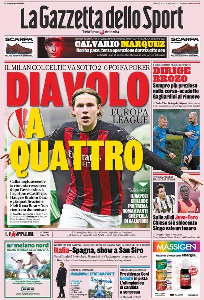 Rassegna stampa Juve: prime pagine quotidiani sportivi - 4 dicembre 2020 44 la gazzetta dello sport 2020 12 04 5fc97abbaf71b