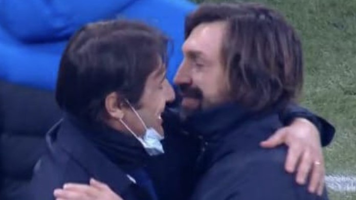 Abbraccio Pirlo-Conte: rispetto tra i due tecnici prima di Inter-Juve 36 Abbraccio Pirlo Conte Inter Juve
