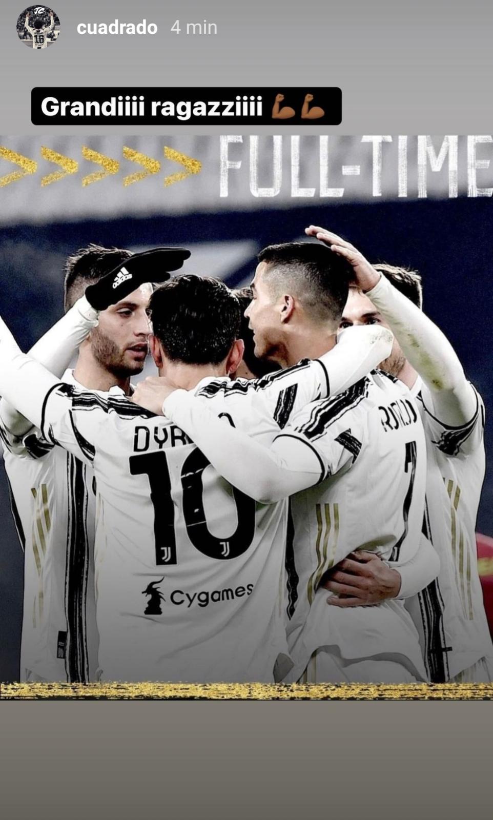 Cuadrado elogia la prestazione della Juve: «Grandi ragazzi» - FOTO 39 WhatsApp Image 2021 01 03 at 22.50.07