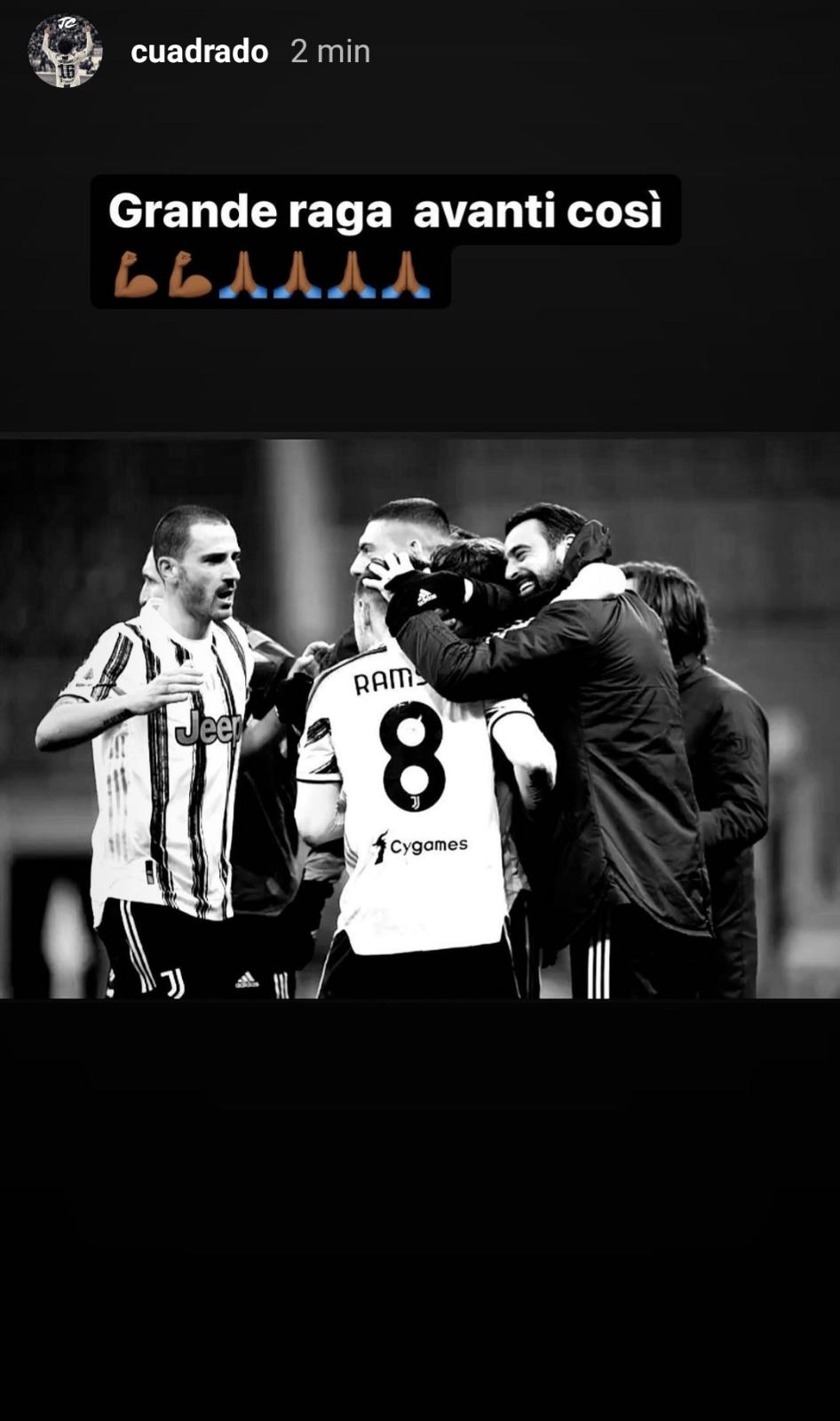 Cuadrado celebra la vittoria a San Siro: il messaggio a distanza - FOTO 39 WhatsApp Image 2021 01 06 at 22.48.10