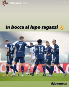 Ronaldo dà la carica alla squadra: il suo 'in bocca al lupo' - FOTO 39 WhatsApp Image 2021 01 27 at 20.07.47
