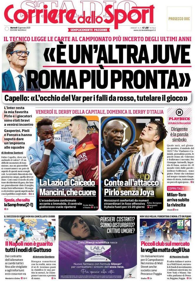 Rassegna stampa Juve: prime pagine quotidiani sportivi - 12 gennaio 2021 44 cds 3