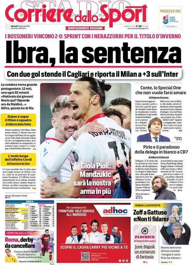 Rassegna stampa Juve: prime pagine quotidiani sportivi - 19 gennaio 2021 45 cds 6