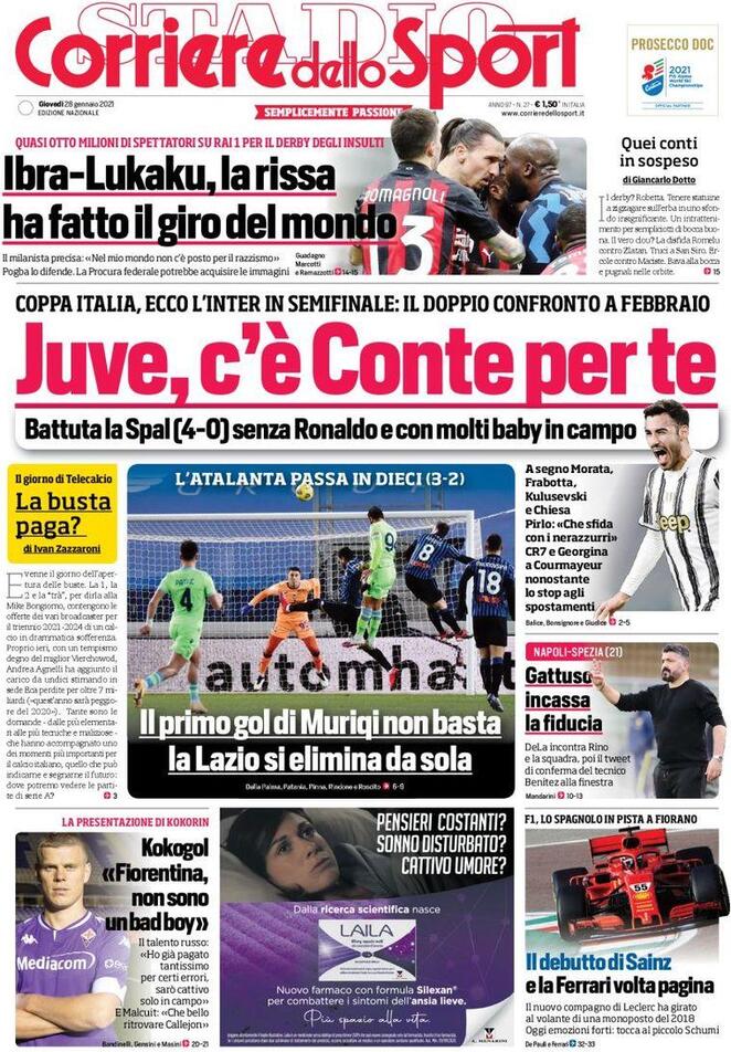Rassegna stampa Juve: prime pagine quotidiani sportivi - 28 gennaio 2021 44 cds 9