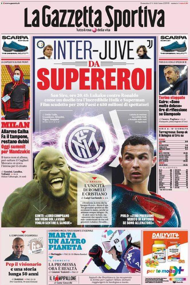 Rassegna stampa Juve: prime pagine quotidiani sportivi - 17 gennaio 2021 44 gazzetta 3
