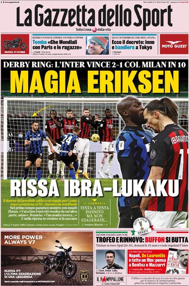 Rassegna stampa Juve: prime pagine quotidiani sportivi - 27 gennaio 2021 44 gazzetta 6