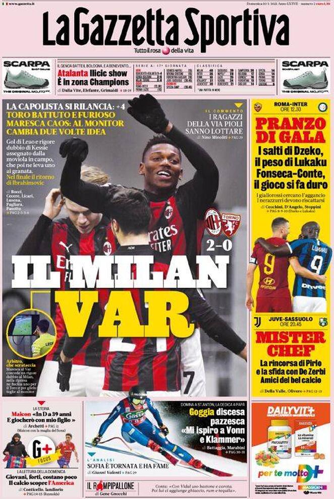 Rassegna stampa Juve: prime pagine quotidiani sportivi - 10 gennaio 2021 45 gds 2
