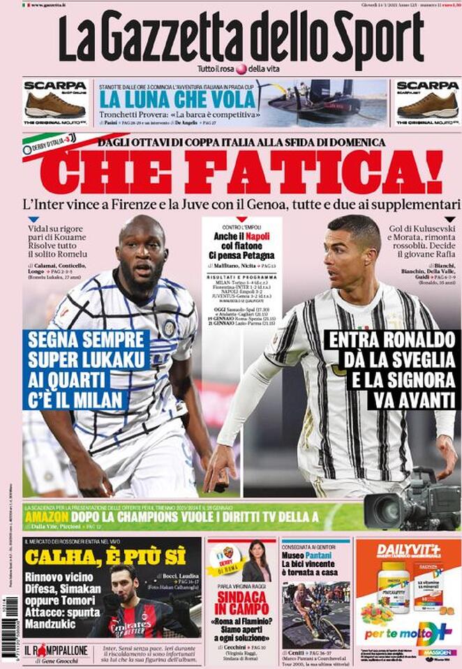 Rassegna stampa Juve: prime pagine quotidiani sportivi - 14 gennaio 2021 43 gds 4